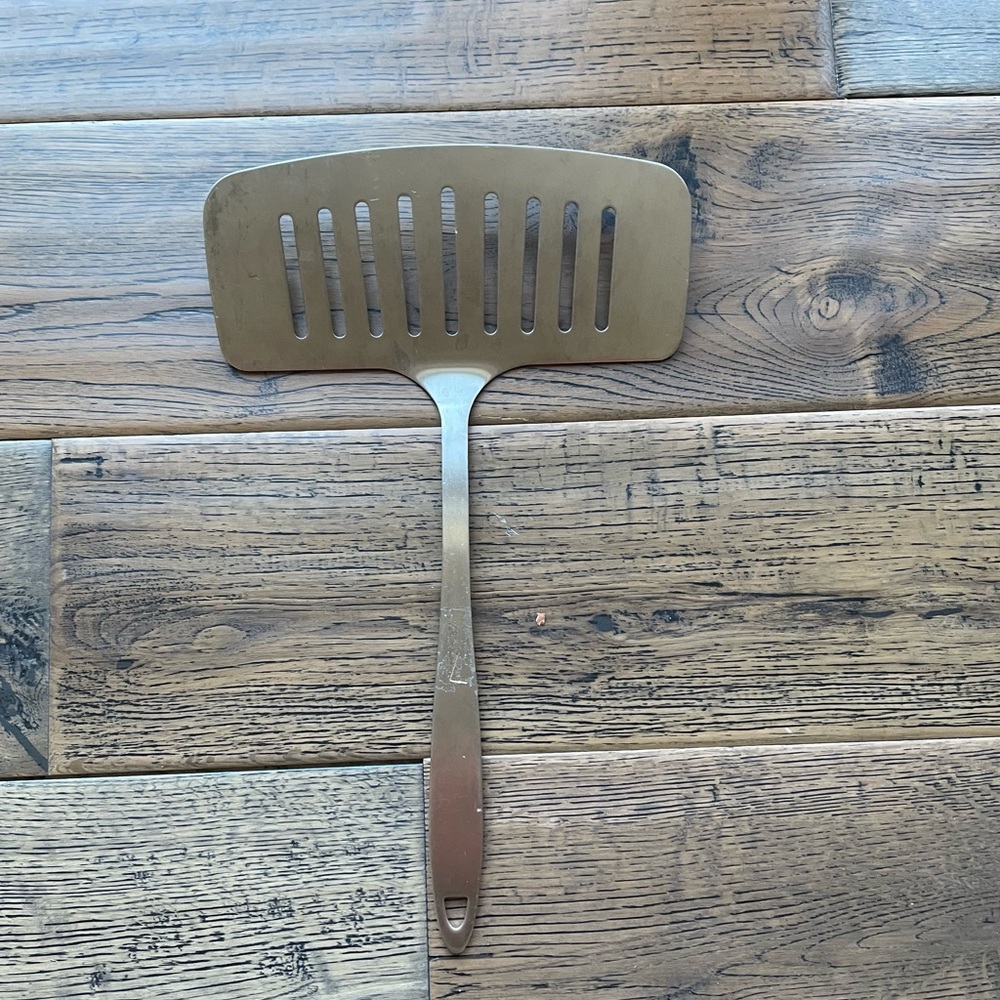 Vintage Fish Spatula Wide Stainless Steel Rare S